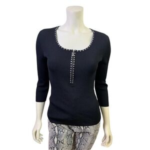 Cable & gauge Black Knit Top Size: Small